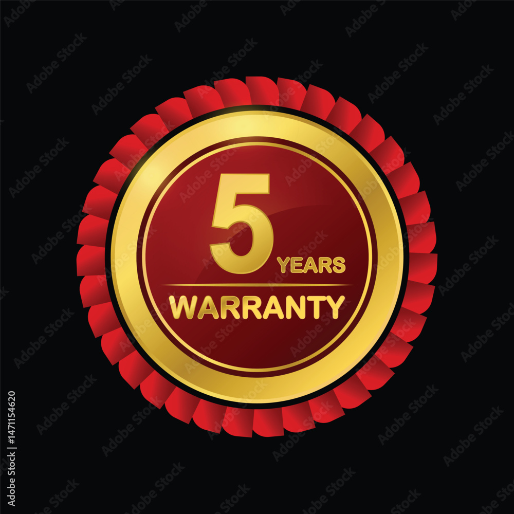 Naklejka premium 5 Year Warranty vector design 