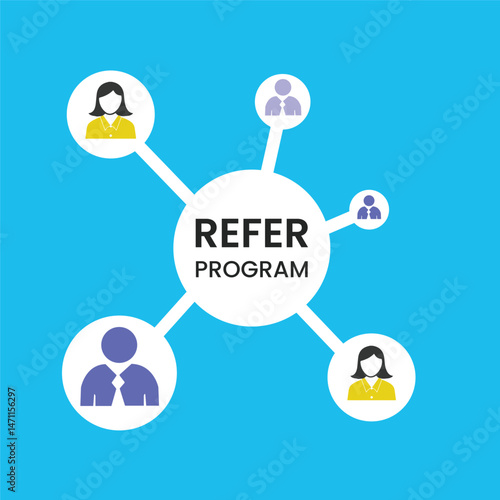 Referral program set vector design illustration