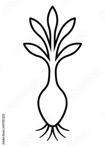 Organic Root Icon Vector on White Background

