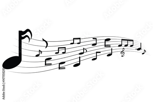 Music note vector icon set design 
