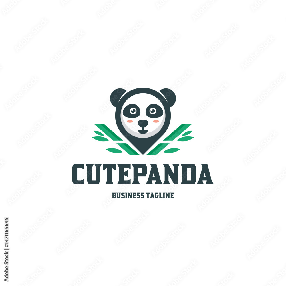 Naklejka premium bamboo panda mascot logo vector