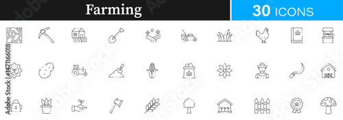 Farming, plant, icon pack | Detailed Outline | Editable Stoke 30 icon | Victor illustrator.