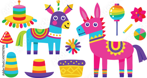 Lively Pinata Designs Of Donkeys And Llamas For Festive Mexican Themes