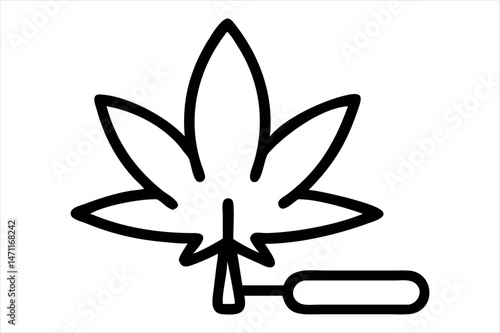 Weed Silhouette, Vector, Illustration, Line Art