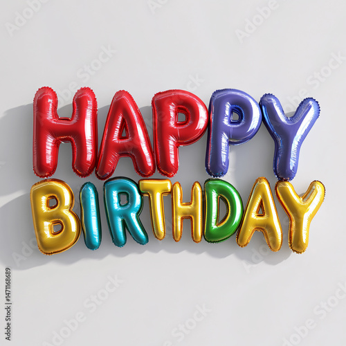 birthday party balloons, colourful balloons background and birthday cake with candles	