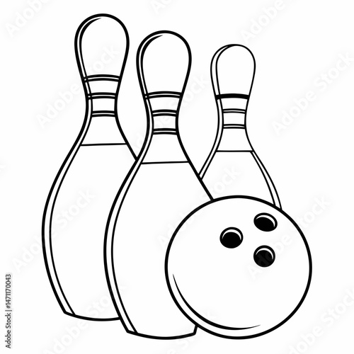 bowling ball and pins