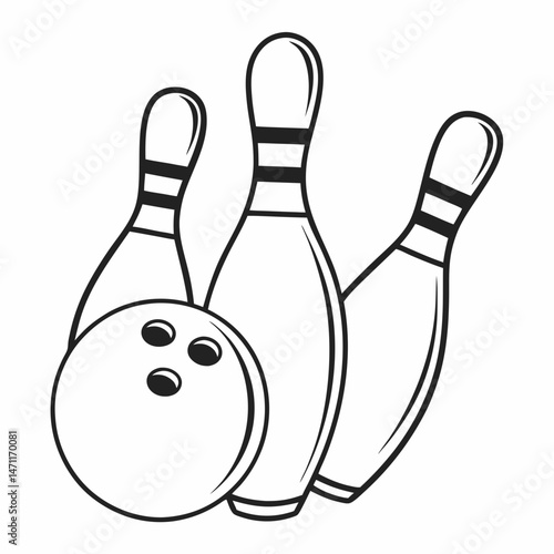 bowling ball and pins