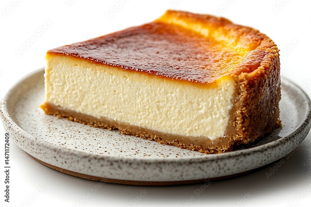 Smooth creamy cheesecake on rustic plate high resolution photo Smooth creamy cheesecake on rustic plate high resolution photo