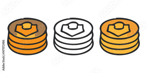 Pancakes Vector Illustration – Breakfast Food Stack with Syrup