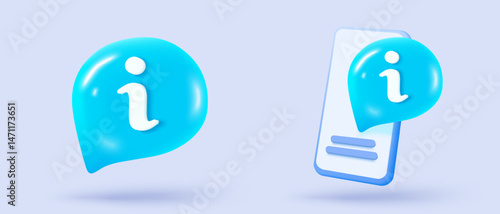 3d information icon sign on speech bubbles. ask FAQ and QA answer solution support. Have a question, question answer sign or problem. 3d answer speech bubbles icon vector rendering illustration