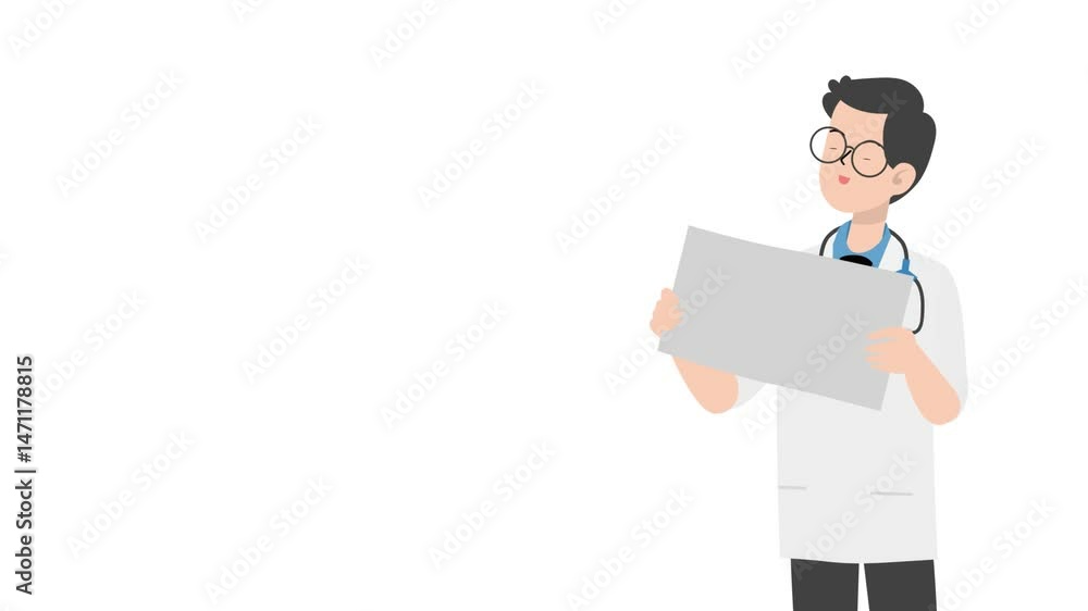 Doctor is standing and giving a lecture cartoon animation
Doctor is standing and giving a lecture cartoon animation
