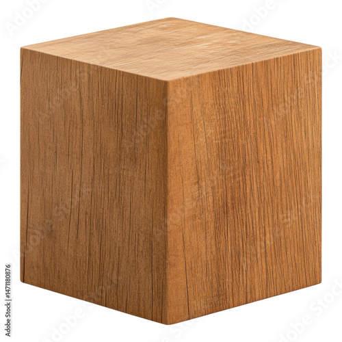 Natural Wooden Block with Smooth Finish on Isolated  Isolated on transparent background
