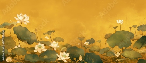 Wallpaper Mural grunge background with flowers Torontodigital.ca