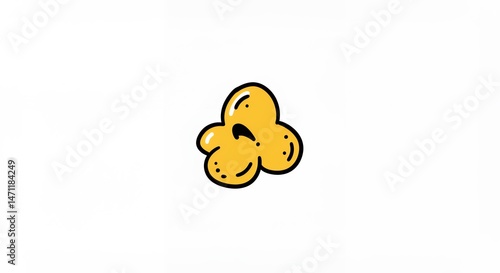 Cute yellow cartoon popcorn kernel
