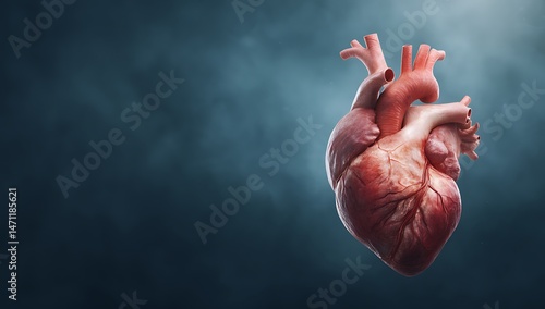 Human Heart Anatomy Detailed 3D Render Medical Illustration Healthcare
