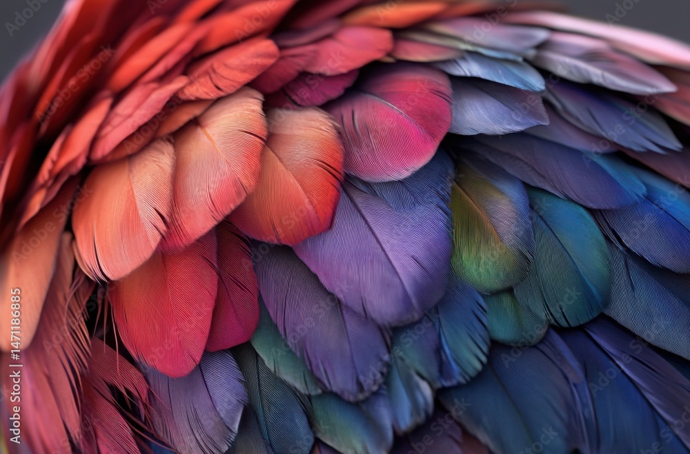 Obraz premium Close-up of a rainbow-colored parrot with vivid feathers and detailed textures