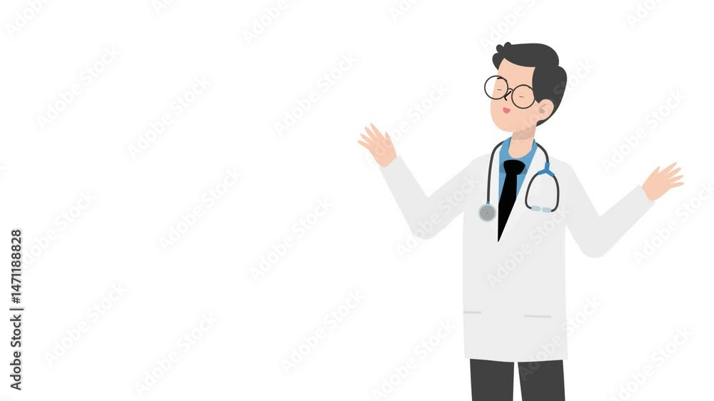 Doctor is standing and giving a lecture cartoon animation
Doctor is standing and giving a lecture cartoon animation