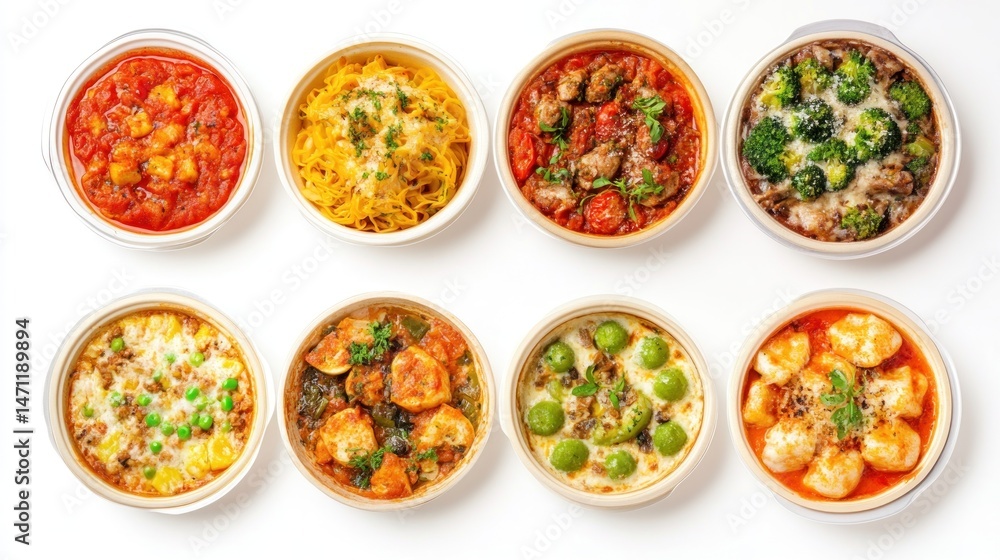 Assorted take-out pasta dishes Assorted take-out pasta dishes