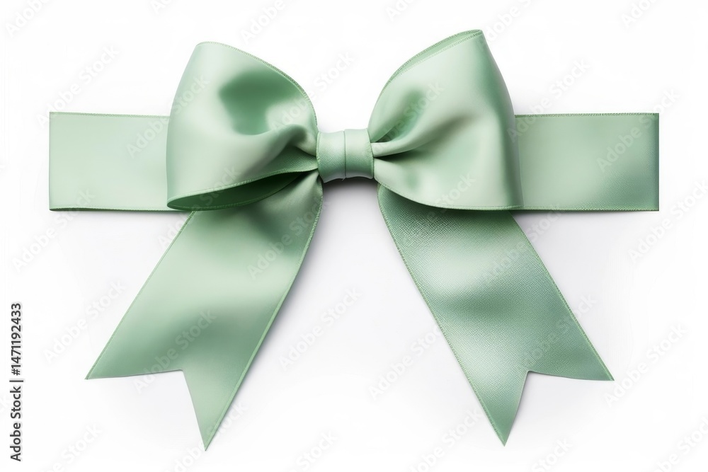 Naklejka premium green bow isolated on white background