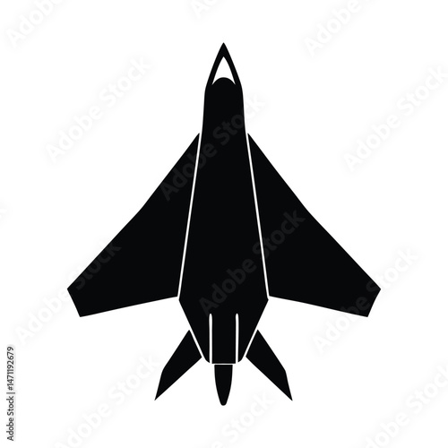 fighter plane su 57 felon silhouette vector.