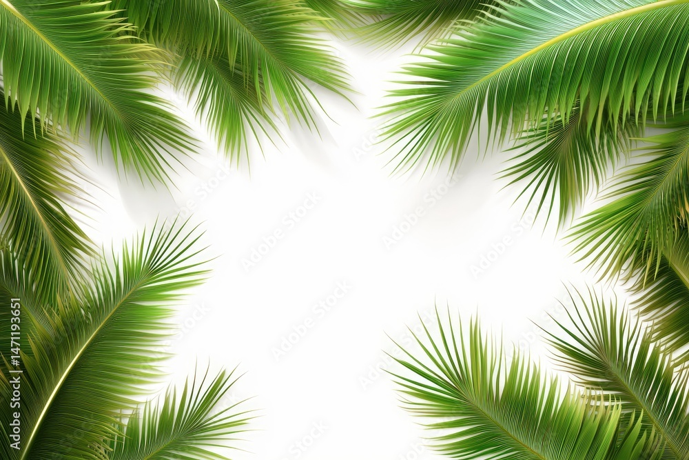 Fototapeta premium Tropical Palm Leaves Frame (4)