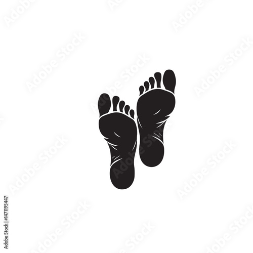  Foots Silhouette Vector Set Black and White Foot Icons Vector Footprint Outline Collection