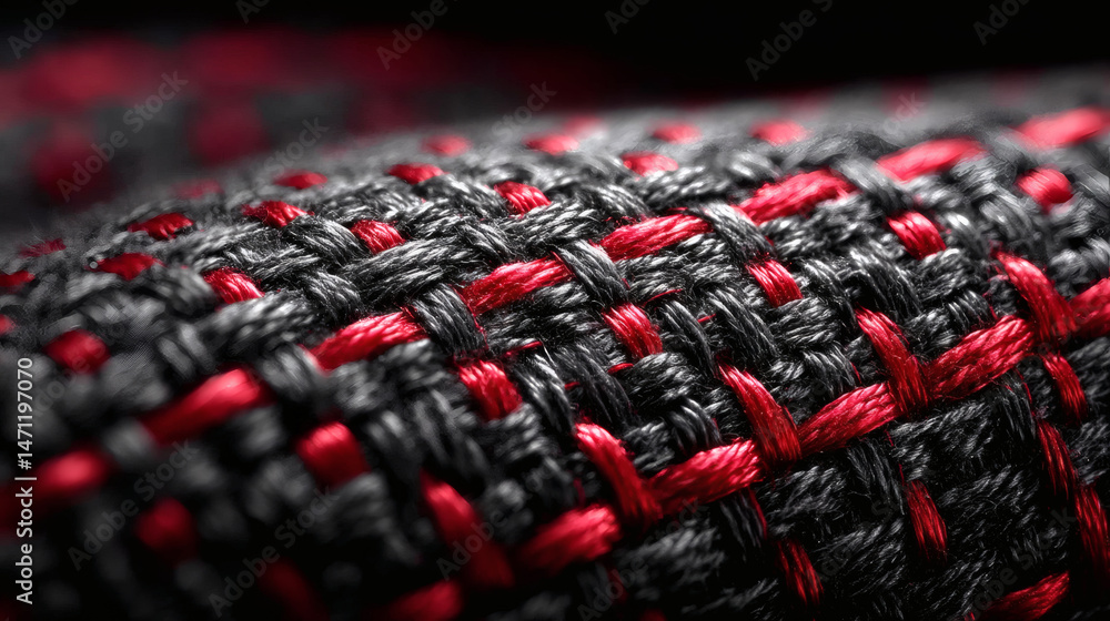 Fototapeta premium Macro lens detail of synthetic fabric background textile study close-up studio environment