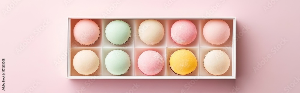 Obraz premium colorful macaroons on wooden background