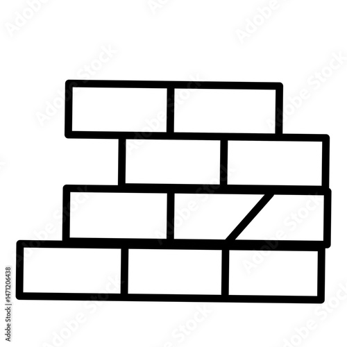 Brickwall line icon vector