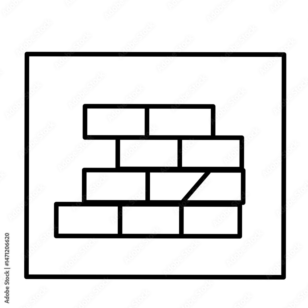 Brickwall line icon vector Brickwall line icon vector
