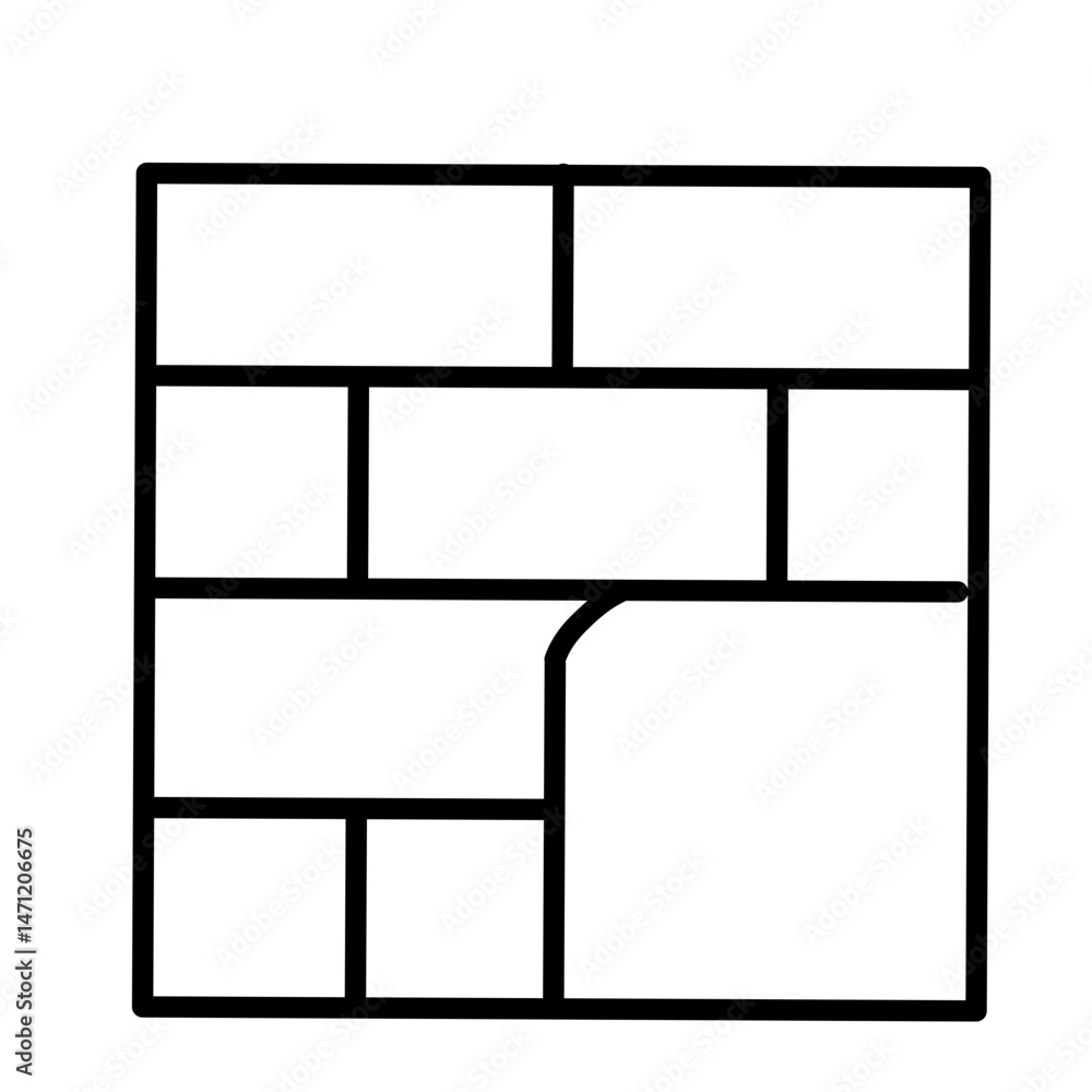 Brickwall line icon vector Brickwall line icon vector