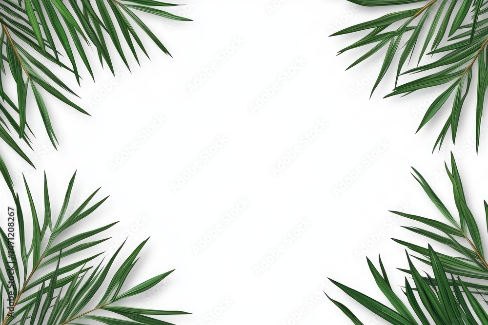 Tropical palm leaves frame Tropical palm leaves frame