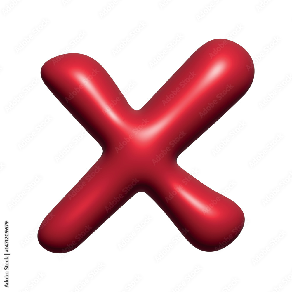 Obraz premium 3d cross mark clipart Single element for design
