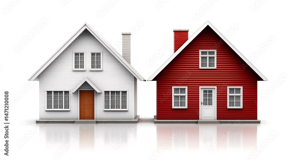 Dream Home Choices Comparing Red and White House Designs Dream Home Choices Comparing Red and White House Designs