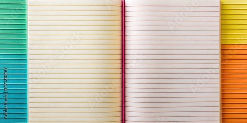 Abstract Lined Paper Journal - Panoramic Background AI Photo