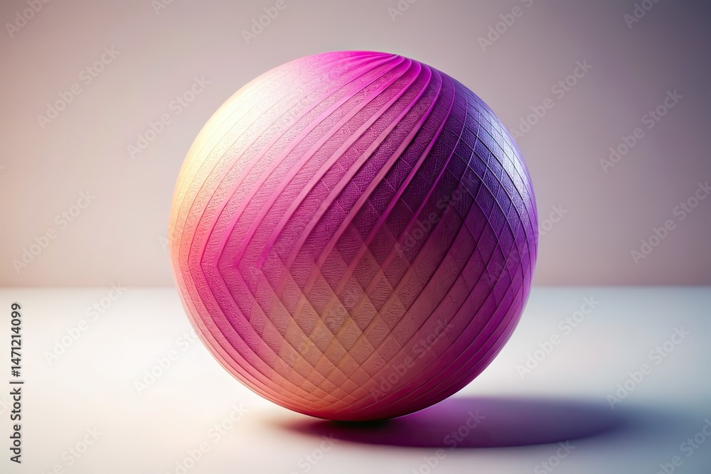 Fototapeta premium Purple Pink Rose Beige Ball - Modern Abstract Geometric Portrait Photography