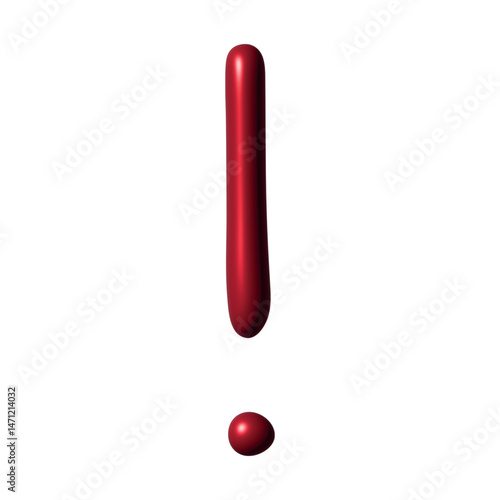 3d exclamation mark clipart Single element for design