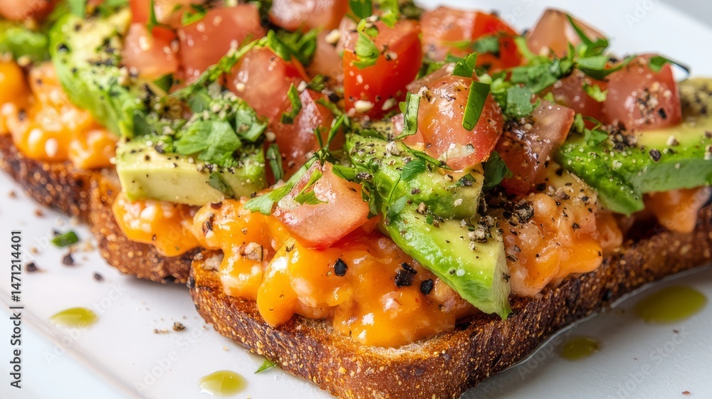 Delicious Tuna Avocado Toast with Spicy Drizzle Delicious Tuna Avocado Toast with Spicy Drizzle