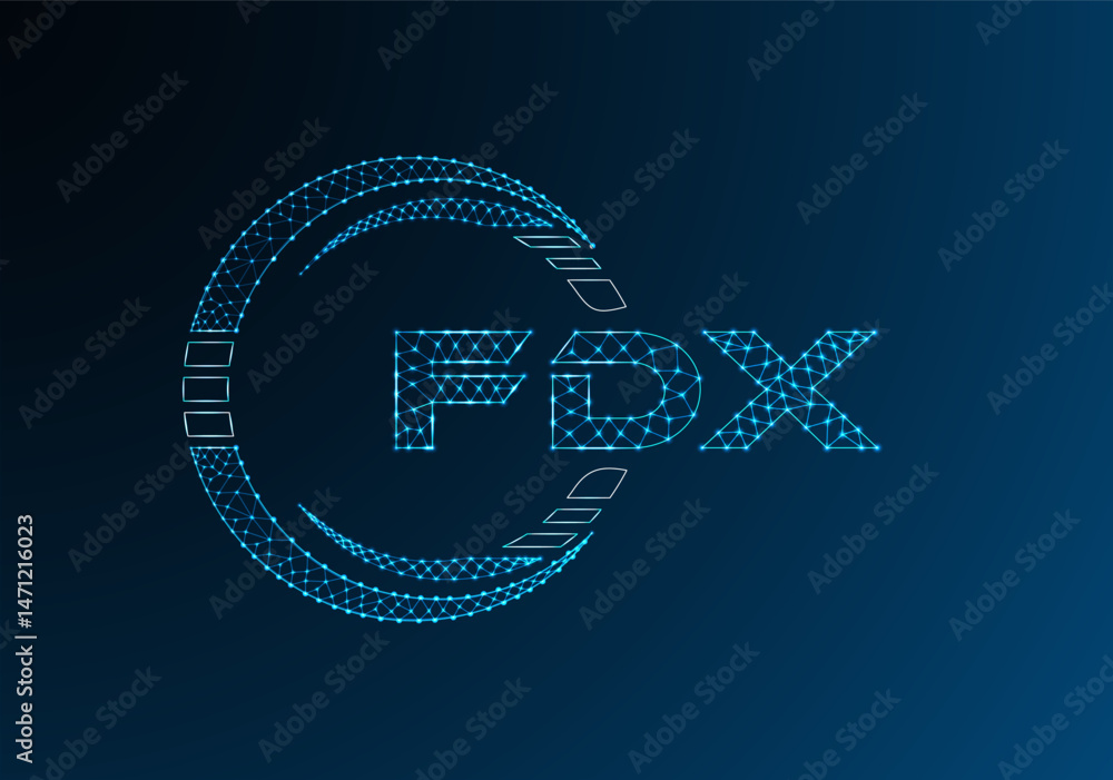 Obraz premium FDX low poly letter logo vector design. FDX lower poly logo design.