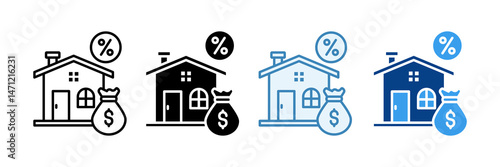 Mortgage Icon Set Multiple Style Collection