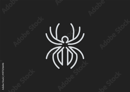 Minimal spider line logo for tech, web, or dark-themed branding.