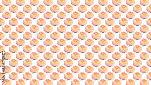 Flower petals seamless repeating pattern on a pure white background