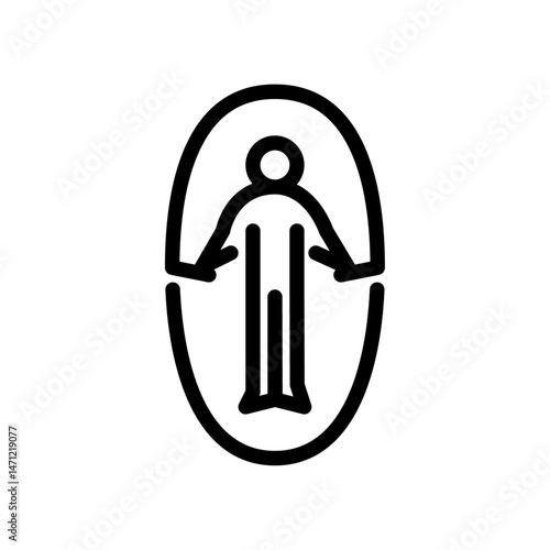 jumping rope outline icon. figure  line art illustration.