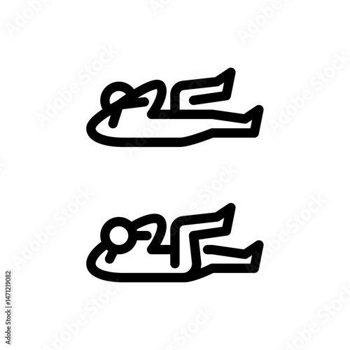 bicycle move outline icon. workout move line art illustration.
