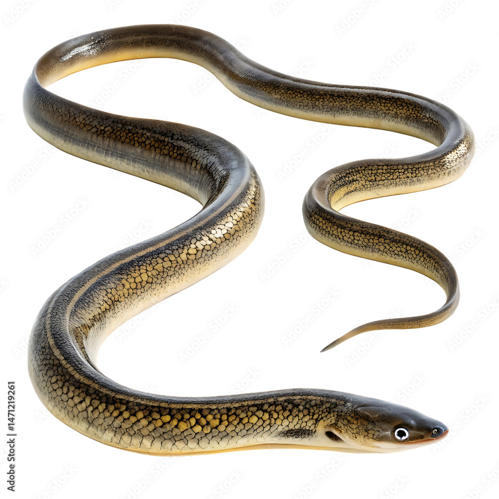 Obraz premium Eels fish isolated on white background