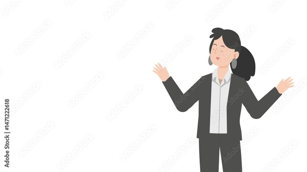 Woman is standing and giving a lecture cartoon animation
Woman is standing and giving a lecture cartoon animation