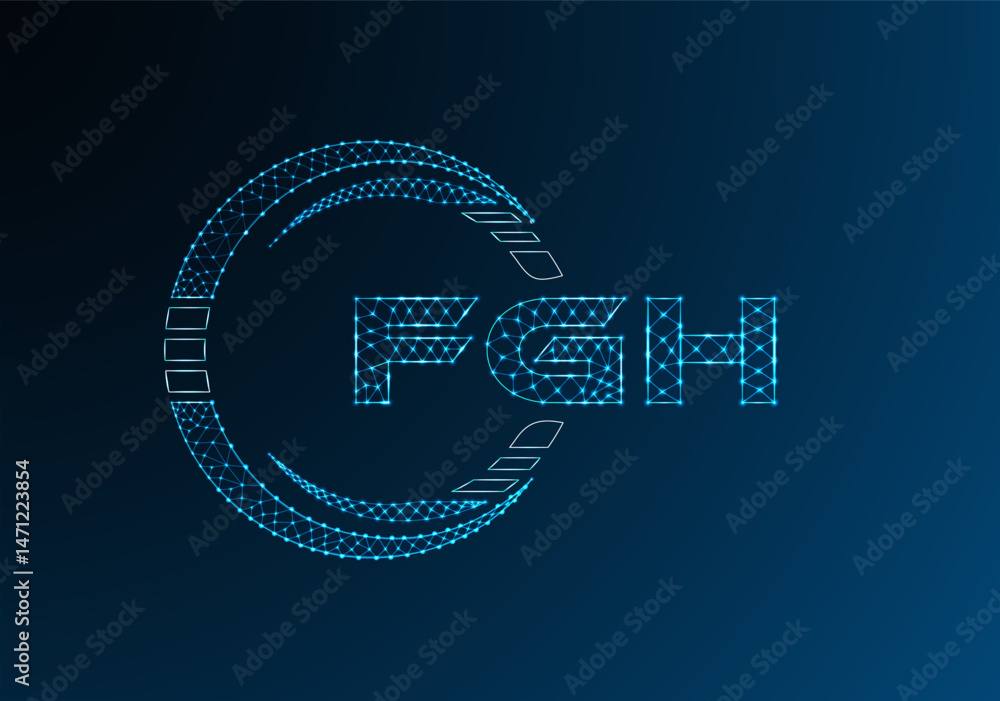 Naklejka premium FGH low poly letter logo vector design. FGH lower poly logo design.