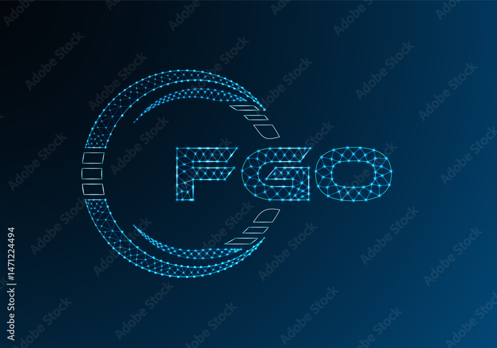 Fototapeta premium FGO low poly letter logo vector design. FGO lower poly logo design.