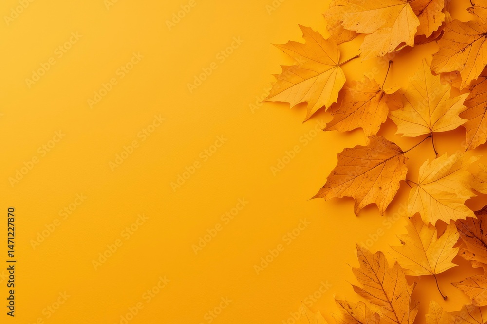 Fototapeta premium Autumn leaves on bright background