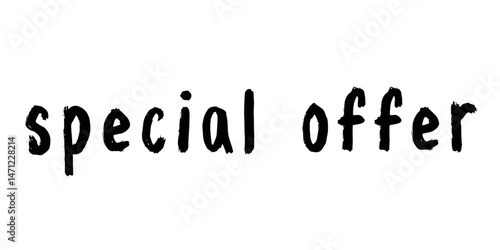 Special offer lettering Handwritten word Modern brush calligraphy Template for marketing ad, print, web, banner, poster, flyer Ink illustration